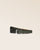 Our Arôme belt in khaki vicuña-style leather, seen from the front in the studio.