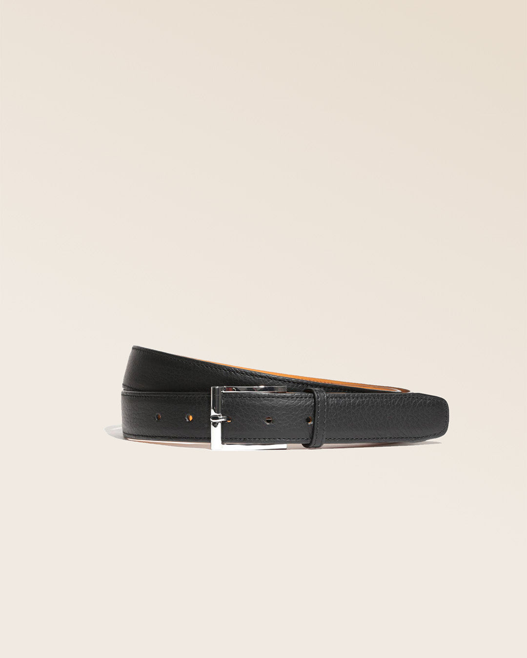 Ceinture en cuir noir avec boucle automatique en métal - CP390 Ceinture en cuir noir avec boucle automatique en métal - CP390