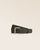 Our London Renouard belt, in khaki vicuña-style leather, seen from the front in the studio.