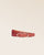 Our Renouard Martingale belt in terracotta vicuña-style leather, seen from the front in the studio.