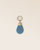 Our Chance key ring in cobalt-blue vicuña-style leather, seen from the front in the studio.