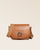 Notre sac Ascot en cuir vintage camel vu de face.