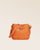 Notre sac Cameron en cuir façon vigogne orange vu de face en studio.