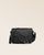 Notre sac Casaque en cuir façon vigogne noir vu de face.