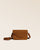 Notre sac Clothilde en cuir veau velours noisette vu de face en studio.