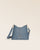 Our Cob Renouard bag in its Mini version, in cobalt-blue vicuña-style leather and leather shoulder strap; seen from the front in the studio.