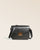 Our Cornouaille bag in smooth black leather, seen from the front.
