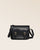 Our Korrigan bag in smooth black leather, seen from the front.