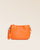 Notre sac Léonore en cuir façon vigogne orange vu de face en studio.