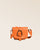 Our Licol bag in orange vicuña-style leather, seen from the front.