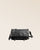 Our Lou bag in smooth black leather, seen from the front.