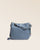 Our Marlow bag in cobalt-blue vicuña-style leather, seen from the front in the studio.
