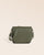 Our Samuel bag in khaki vicuña-style leather, seen from the front in the studio.