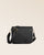 Our Samuel bag in black vicuña-style leather, seen from the front in the studio.