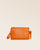Our Vendôme bag in orange vicuña-style leather, seen from the front.
