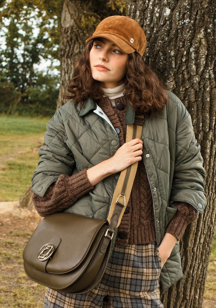 Pochette Batz - Cuir Veau Velours Léopard | Maroquinerie Renouard