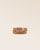 Our Renouard Derby bracelet in vintage camel leather and nickel-plated accessory, seen from the front in the studio.