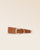 Notre ceinture Dakota Renouard en cuir vintage camel, vue de face en studio.
