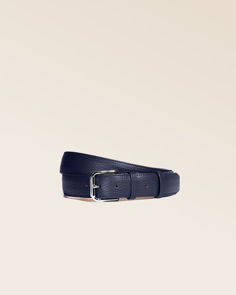 Ceinture Hugo Cuir façon Vigogne Marine Maroquinerie Renouard