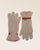 Les gants Chamonix Renouard en laine mélangée beige et cuir orange, vus en studio.