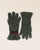 Nos gants Chamonix Renouard en mélange de laine, polyamide et angora kaki, vus de face en studio.