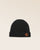 Le bonnet Aspen Renouard en laine et cachemire noir, vu de face en studio.