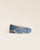 Notre ceinture Éperon Renouard, en cuir façon vigogne bleu cobalt, vue de face en studio.