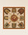 Le châle Éventails du Ghana Renouard en laine et soie, en version beige et orange, vu de face.