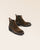 Nos boots Luna Renouard en cuir nubuck kaki, vues en studio.