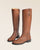 Nos bottes Horse Renouard en cuir de veau lisse fauve, vues en studio.