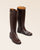 Nos bottes Horse Renouard en cuir de veau lisse chocolat, vues en studio.