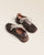 Nos sneakers Jude Renouard en cuir velours chocolat et lacet beige, vues en studio.
