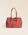 Our Balneum bag in terracotta vicuña-style leather, seen from the front in the studio.