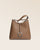Our large Cob Renouard bag, in fawn-colored vicuña leather, seen from the front in the studio.