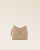 Notre sac Mini Cob en cuir façon vigogne cappuccino vu de face en studio.