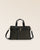 Notre sac Constance Renouard en toile Windsor, un pied de poule kaki et noir, vu de face en studio.