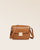 Notre sac Cornouaille en cuir vintage camel vu de face.