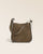 Le sac Émilie Renouard en cuir veau velours truffe et lisse truffe, vu de face en studio.