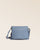 Our Gwenn bag in cobalt-blue vicuña-style leather, seen from the front in the studio.