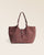 Le sac Hunter Renouard en cuir veau velours façon acajou, vu de face en studio.