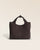 Le sac Jaïpur Renouard en cuir veau velours espresso, vu de face en studio.
