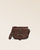 Notre sac Licol Renouard en cuir façon vigogne chocolat, vu de face en studio.