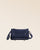 Le sac Lou Renouard en cuir veau velours encre, vu de face en studio.