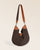Notre sac Marius Renouard en cuir veau velours espresso vu de face en studio.