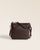Notre sac Marlow Renouard en cuir lisse ébène, vu de face en studio.