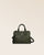 Our Renouard New-York bag, in its Mini version, in khaki vicuña-style leather, seen from the front in the studio.