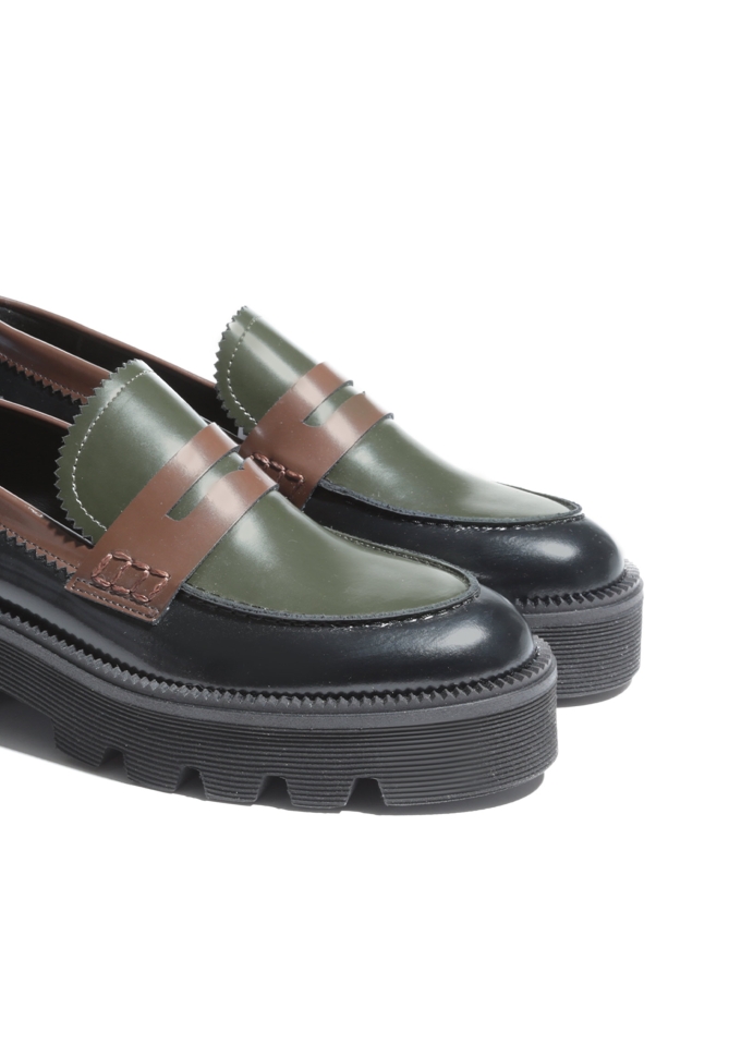 Mocassins MARLEY - Noir/Kaki/Brun